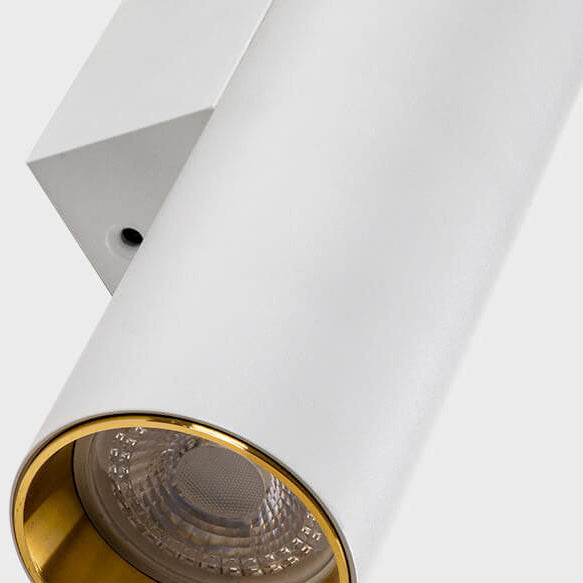 Modern Minimalist Round Aluminum Cylindrical 2-Light Wall Sconce Lamp