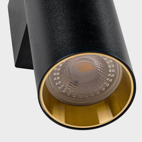 Modern Minimalist Round Aluminum Cylindrical 2-Light Wall Sconce Lamp