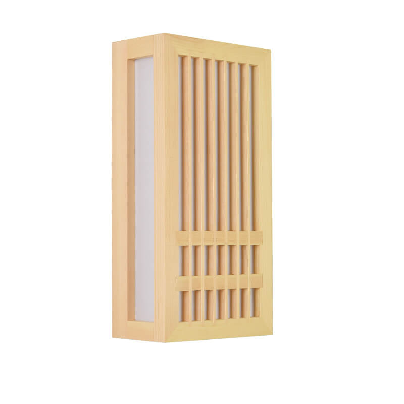 Modern Minimalist Solid Wood Acrylic Rectangular LED Wall Sconce Lamp