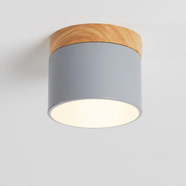 Scandinavian Macaroon Solid Color Log LED Flush Mount Flushmount Ceiling Light