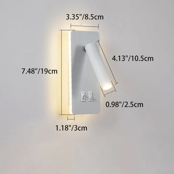 Contemporary Nordic Iron Square Spotlight Rotatable LED Reading Wall Sconce Lamp
