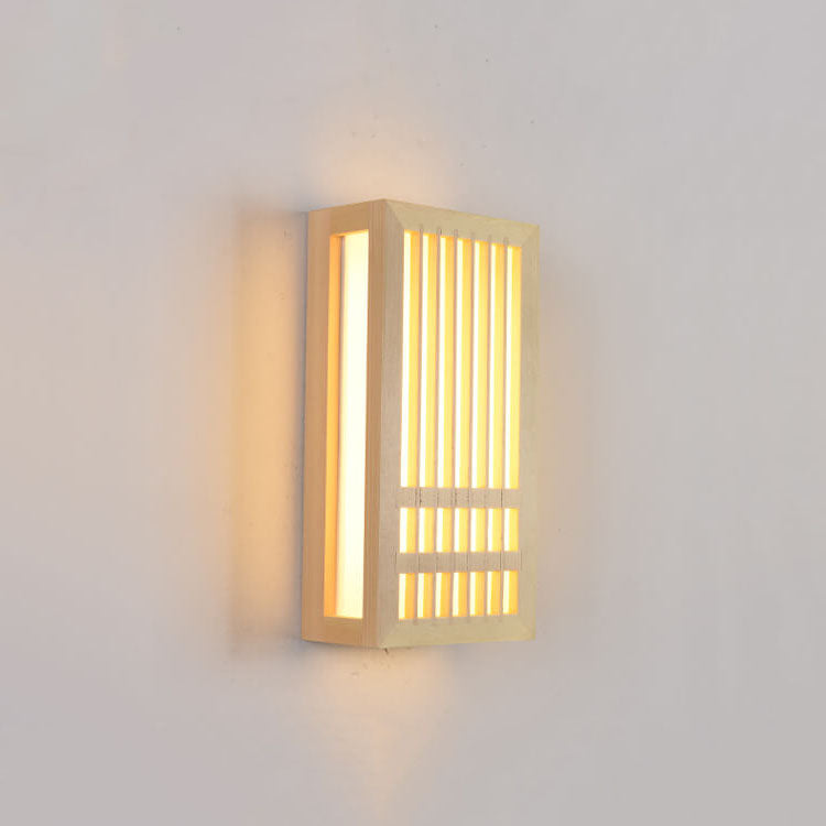 Modern Minimalist Solid Wood Acrylic Rectangular LED Wall Sconce Lamp