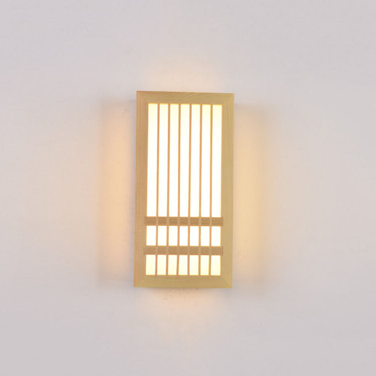 Modern Minimalist Solid Wood Acrylic Rectangular LED Wall Sconce Lamp