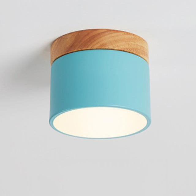 Scandinavian Macaroon Solid Color Log LED Flush Mount Flushmount Ceiling Light