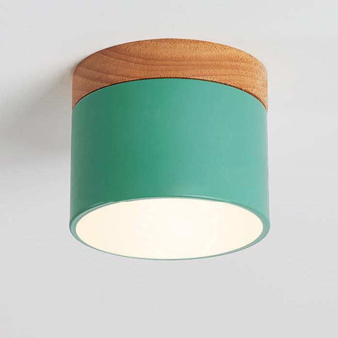 Scandinavian Macaroon Solid Color Log LED Flush Mount Flushmount Ceiling Light
