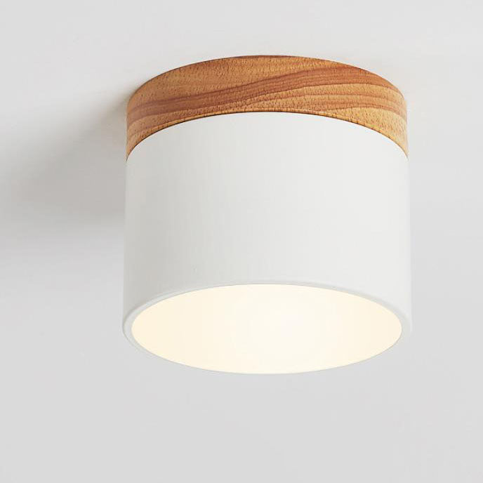 Scandinavian Macaroon Solid Color Log LED Flush Mount Flushmount Ceiling Light