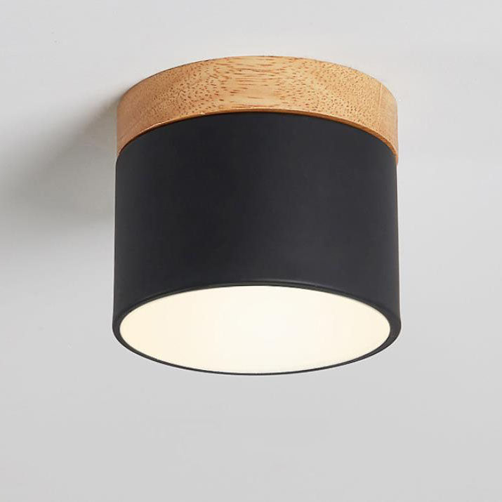 Scandinavian Macaroon Solid Color Log LED Flush Mount Flushmount Ceiling Light