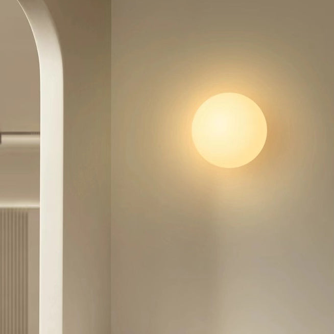 Modern Minimalist Orb Glass 1-Light Wall Sconce Lamp