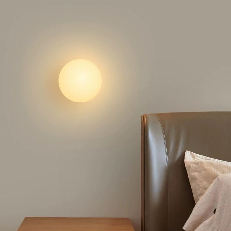 Modern Minimalist Orb Glass 1-Light Wall Sconce Lamp