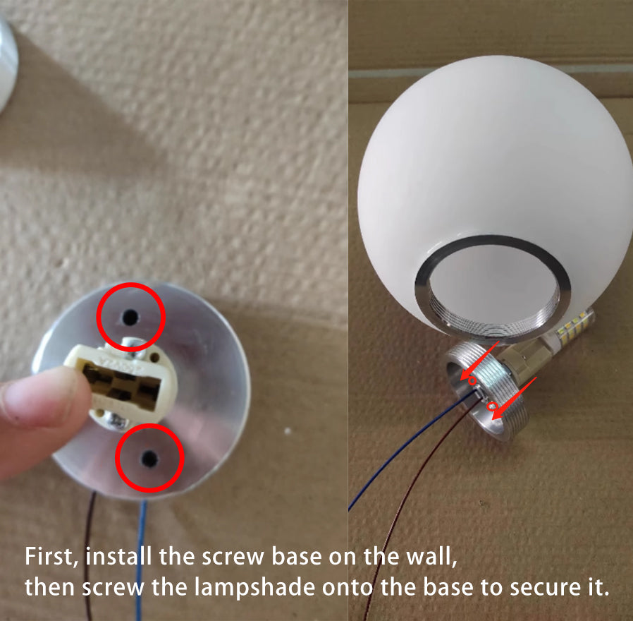 Modern Minimalist Orb Glass 1-Light Wall Sconce Lamp
