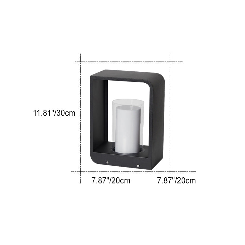 Modern Minimalist Square Frame Stainless Steel Acrylic LED Waterproof Lawn Landscape Light