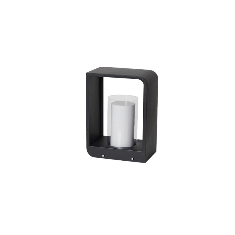 Modern Minimalist Square Frame Stainless Steel Acrylic LED Waterproof Lawn Landscape Light