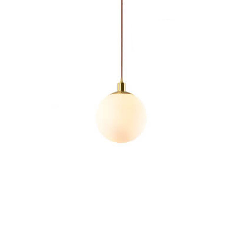 Contemporary Nordic Minimalist White Orb 1-Light Pendant Light
