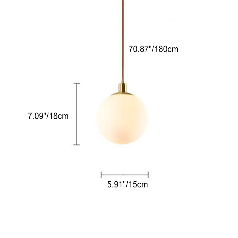 Contemporary Nordic Minimalist White Orb 1-Light Pendant Light
