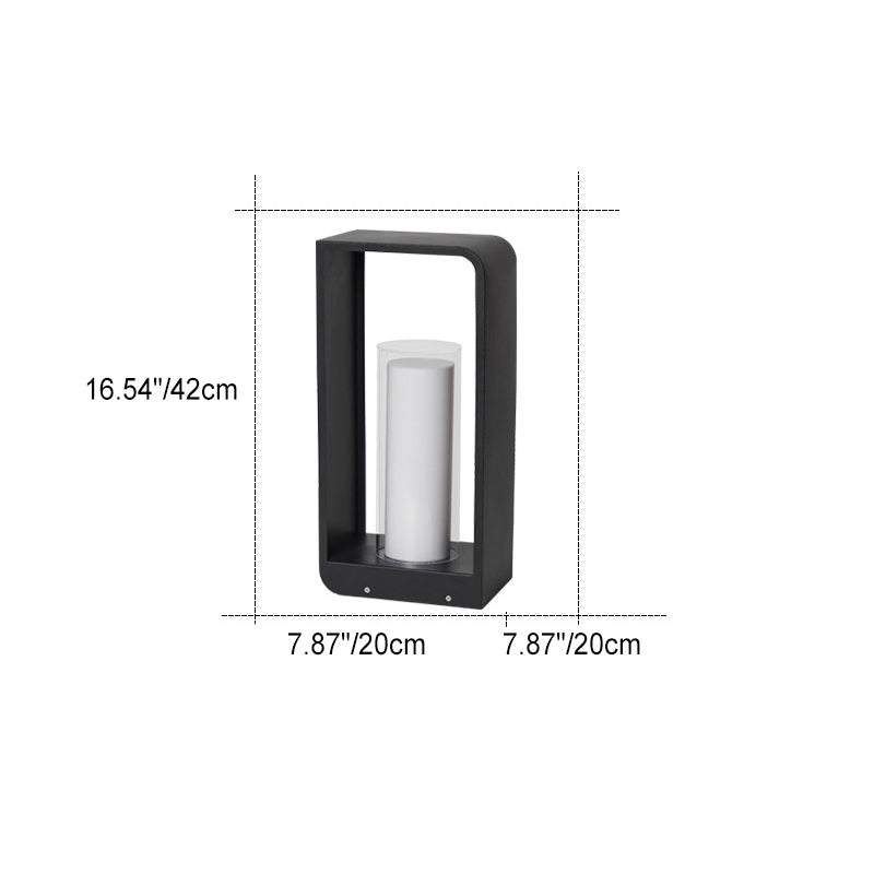 Modern Minimalist Square Frame Stainless Steel Acrylic LED Waterproof Lawn Landscape Light