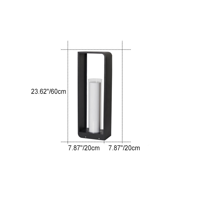 Modern Minimalist Square Frame Stainless Steel Acrylic LED Waterproof Lawn Landscape Light