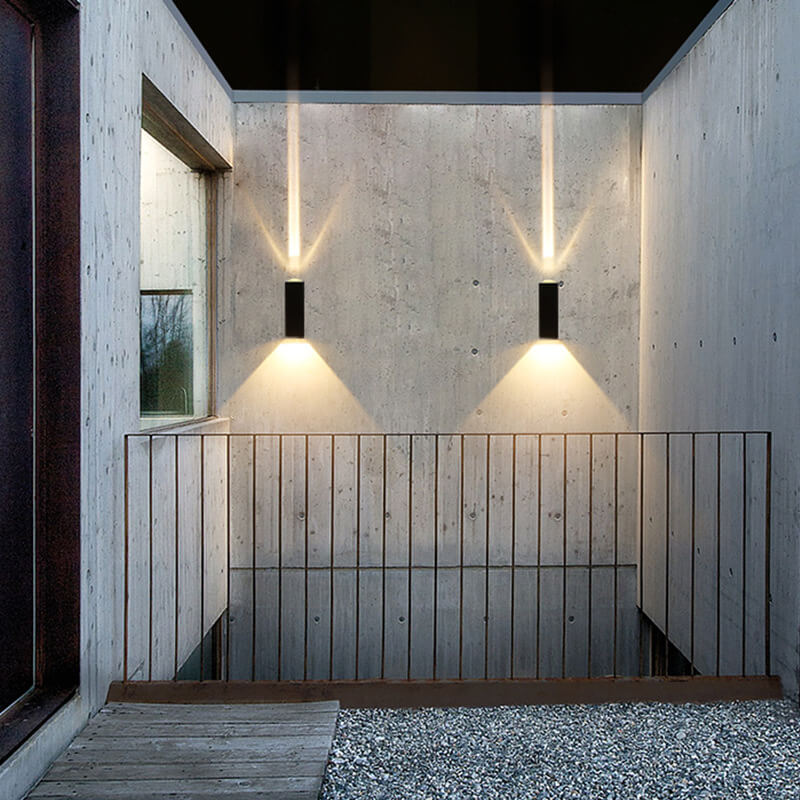 Modern Minimalist Aluminum Hardware Rectangular LED Outdoor Wall Sconce Lamp