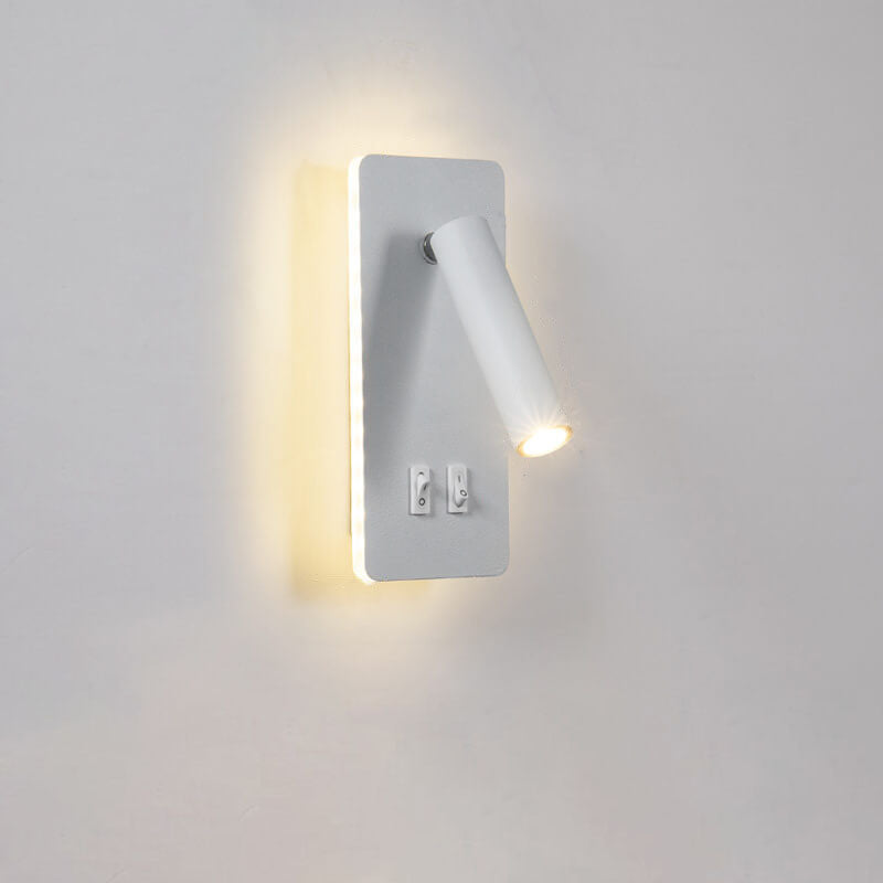 Contemporary Nordic Iron Square Spotlight Rotatable LED Reading Wall Sconce Lamp