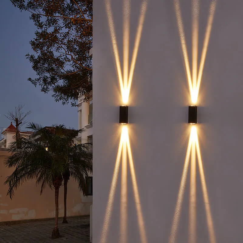 Modern Minimalist Aluminum Hardware Rectangular LED Outdoor Wall Sconce Lamp