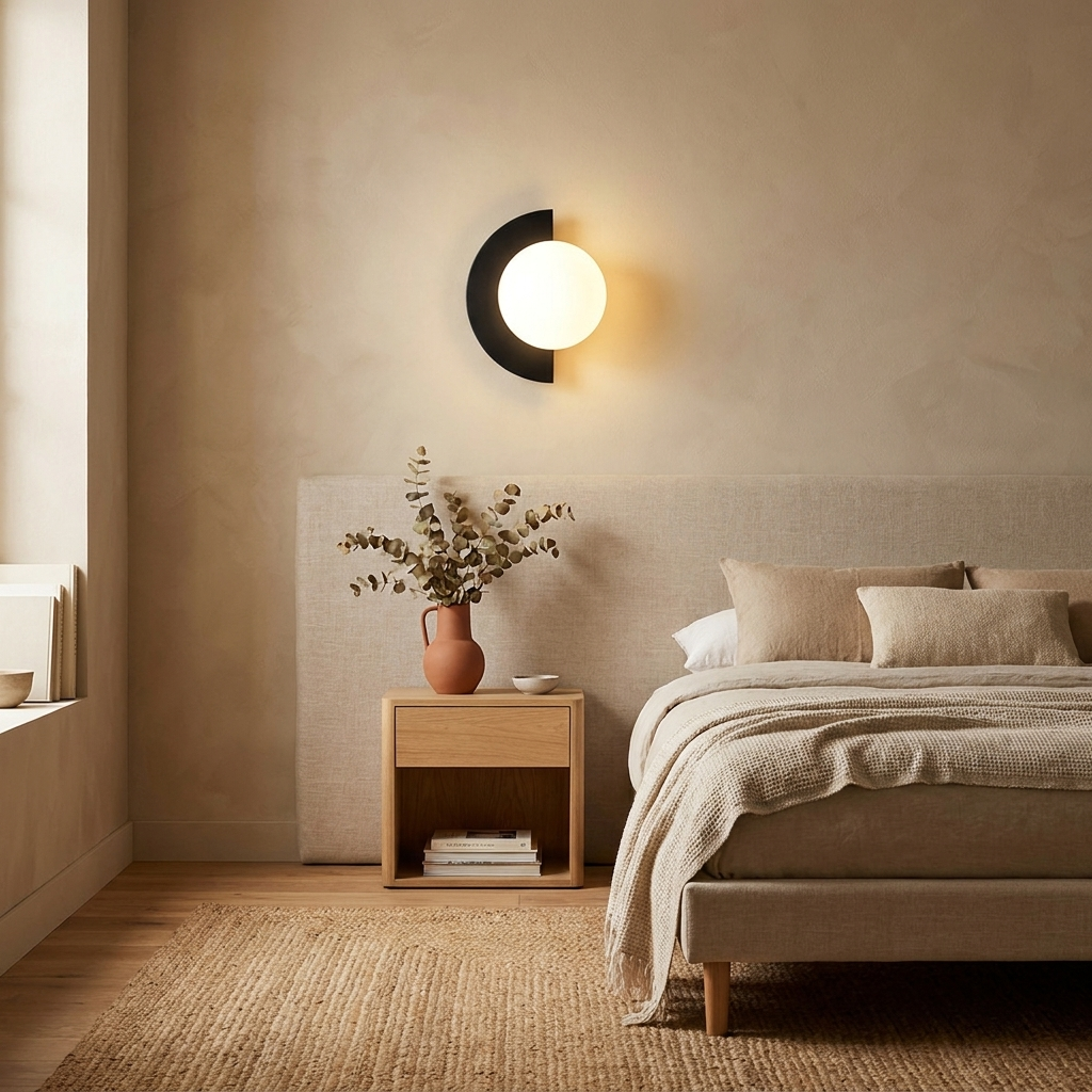 Modern Minimalist Glass Spherical Colorful Semicircle Design 1-Light Wall Sconce Lamp