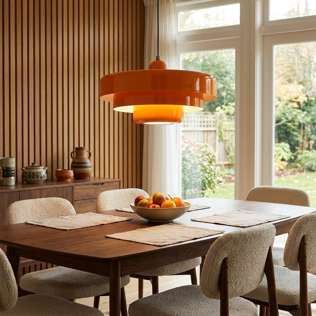 Nordic Vintage Multi-Layered Round Metal 1-Light Pendant Light