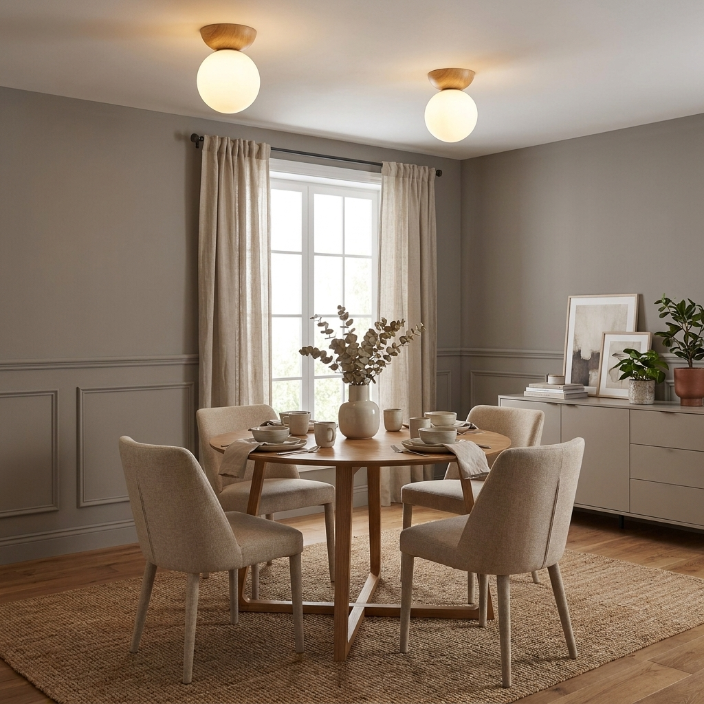 Modern Minimalist Glass Iron Orb 1-Light Semi-Flush Mount Light Pendant Light