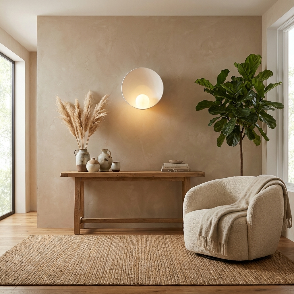 Modern Minimalist Round Iron Resin 1-Light Wall Sconce Lamp