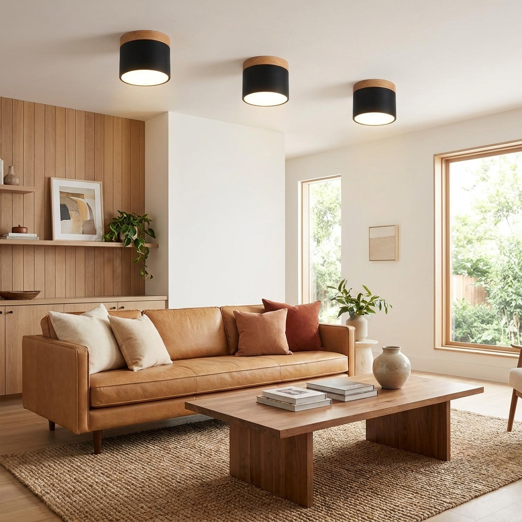 Scandinavian Macaroon Solid Color Log LED Flush Mount Flushmount Ceiling Light