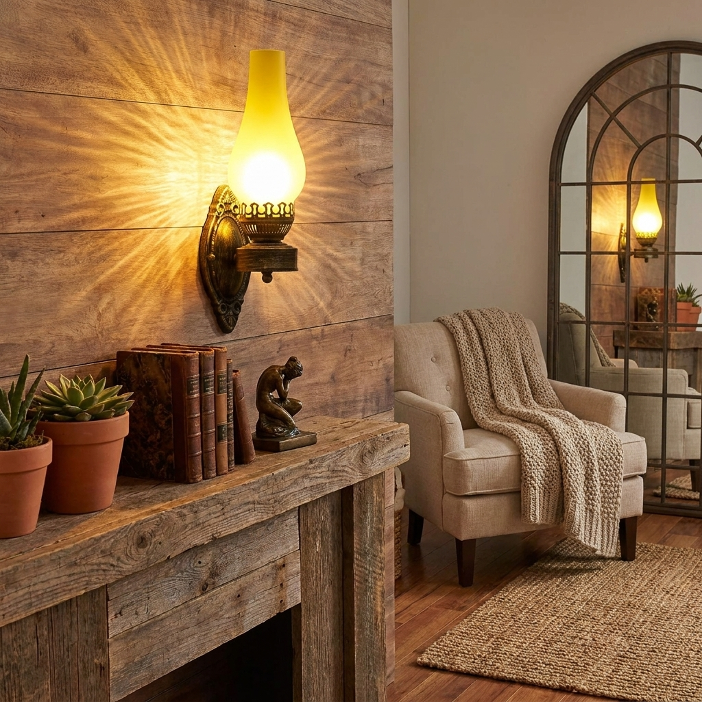 Retro Kerosene 1-Light Wall Sconce Lamps